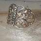 Butterfly ring Black Hills Gold band leaves Size 7.75 sterling silver&nbsp;