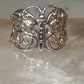 Butterfly ring Black Hills Gold band leaves Size 7.75 sterling silver&nbsp;