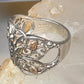Butterfly ring Black Hills Gold band leaves Size 7.75 sterling silver&nbsp;