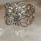 Butterfly ring Black Hills Gold band leaves Size 7.75 sterling silver&nbsp;