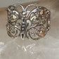 Butterfly ring Black Hills Gold band leaves Size 7.75 sterling silver&nbsp;