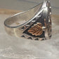 Horseshoe ring Black Hills Gold band good luck leaves Size 10 sterling silver