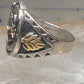 Horseshoe ring Black Hills Gold band good luck leaves Size 10 sterling silver