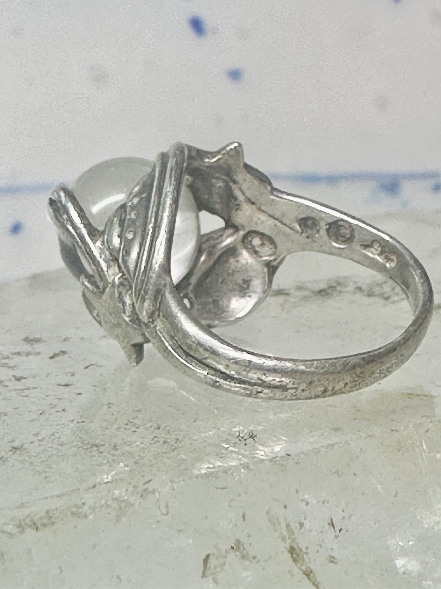 Glass Orb ring Celestial Stars band size 5.75 sterling silver women girls