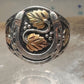 Horseshoe ring Black Hills Gold band good luck leaves Size 10 sterling silver