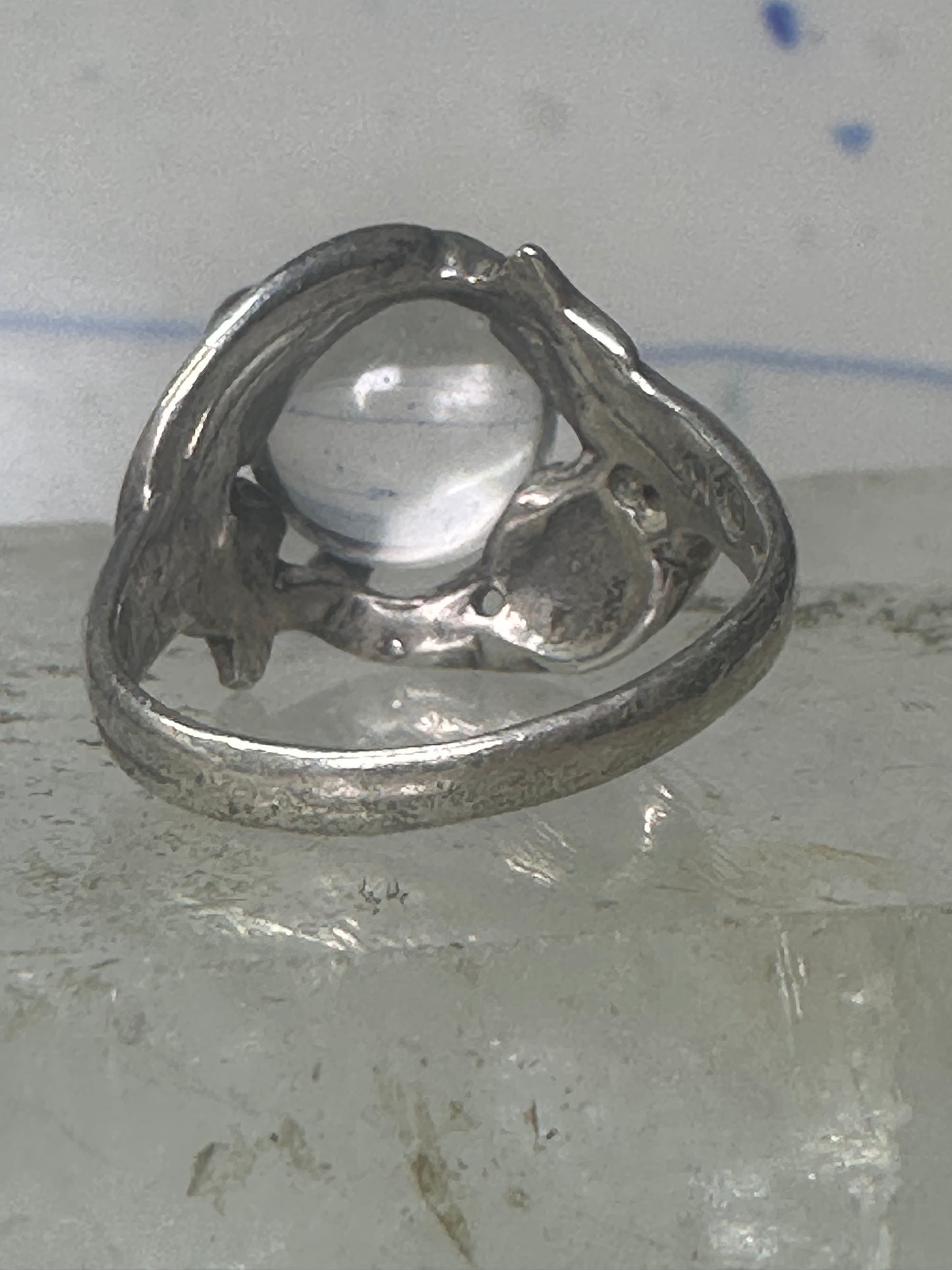 Glass Orb ring Celestial Stars band size 5.75 sterling silver women girls