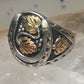 Horseshoe ring Black Hills Gold band good luck leaves Size 10 sterling silver