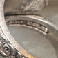 Floral spoon ring ring flower band Size 4.75 sterling silver signed Alvin
