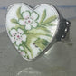 Heart ring Porcelain Ceramic floral flowers Valentine band size 8.50 sterling silver women girls