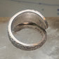 Floral spoon ring ring flower band Size 4.75 sterling silver signed Alvin