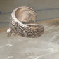 Floral spoon ring ring flower band Size 4.75 sterling silver signed Alvin