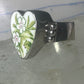 Heart ring Porcelain Ceramic floral flowers Valentine band size 8.50 sterling silver women girls