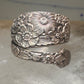 Floral spoon ring ring flower band Size 4.75 sterling silver signed Alvin