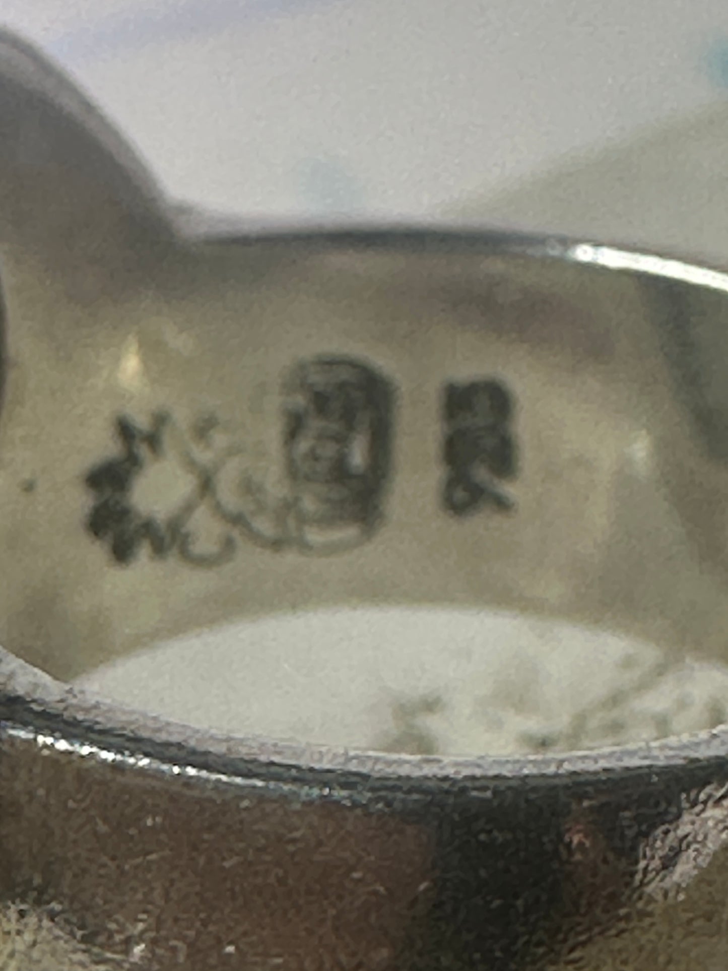 Heart ring Porcelain Ceramic floral flowers Valentine band size 8.50 sterling silver women girls