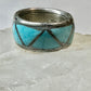 Zuni ring Turquoise wedding band size 4.25  sterling silver women  boys