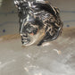 Face ring Classical Renaissance band Size 7.75 sterling silver signed Italy