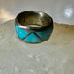 Zuni ring Turquoise wedding band size 4.25  sterling silver women  boys