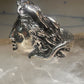 Face ring Classical Renaissance band Size 7.75 sterling silver signed Italy