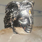 Face ring Classical Renaissance band Size 7.75 sterling silver signed Italy