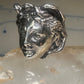 Face ring Classical Renaissance band Size 7.75 sterling silver signed Italy