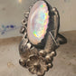 Navajo ring mother of pearl squash blossom leaves size 5.75 sterling silver women