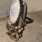 Navajo ring mother of pearl squash blossom leaves size 5.75 sterling silver women