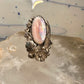 Navajo ring mother of pearl squash blossom leaves size 5.75 sterling silver women