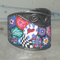 Millefiori ring cigar band floral flowers rope design glass sterling silver size 8 women girls