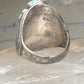 Navajo ring Turquoise Coral band Size 9 sterling silver women men&nbsp;