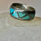 Zuni ring Turquoise wedding band size 7 sterling silver women men