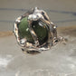 Figurative ring Abstract band Green Stone Size 5.75 sterling silver women