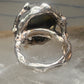 Figurative ring Abstract band Green Stone Size 5.75 sterling silver women