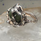 Figurative ring Abstract band Green Stone Size 5.75 sterling silver women