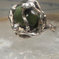 Figurative ring Abstract band Green Stone Size 5.75 sterling silver women