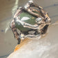 Figurative ring Abstract band Green Stone Size 5.75 sterling silver women