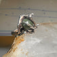 Figurative ring Abstract band Green Stone Size 5.75 sterling silver women