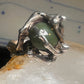 Figurative ring Abstract band Green Stone Size 5.75 sterling silver women
