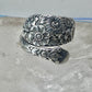 Floral Spoon ring flowers band size 5.50 sterling silver women girls&nbsp;