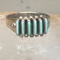 Zuni ring turquoise needlepoint petite point Size 7.25 sterling silver women