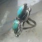 Navajo ring long turquoise size 5 sterling silver women girls