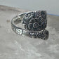 Floral Spoon ring flowers band size 5.50 sterling silver women girls&nbsp;
