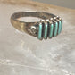 Zuni ring turquoise needlepoint petite point Size 7.25 sterling silver women