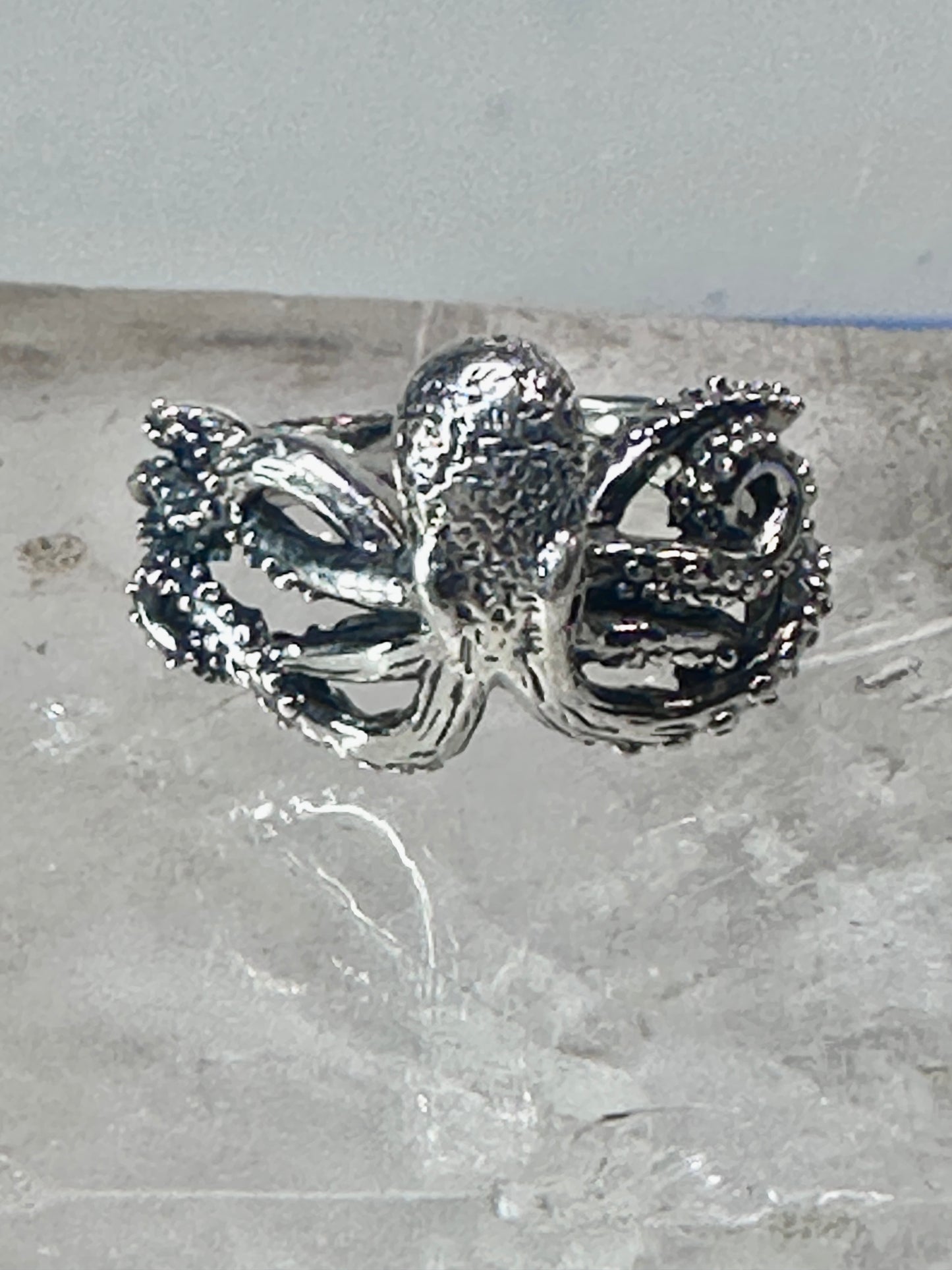 Octopus ring ocean band size 6.75 sterling silver women girls
