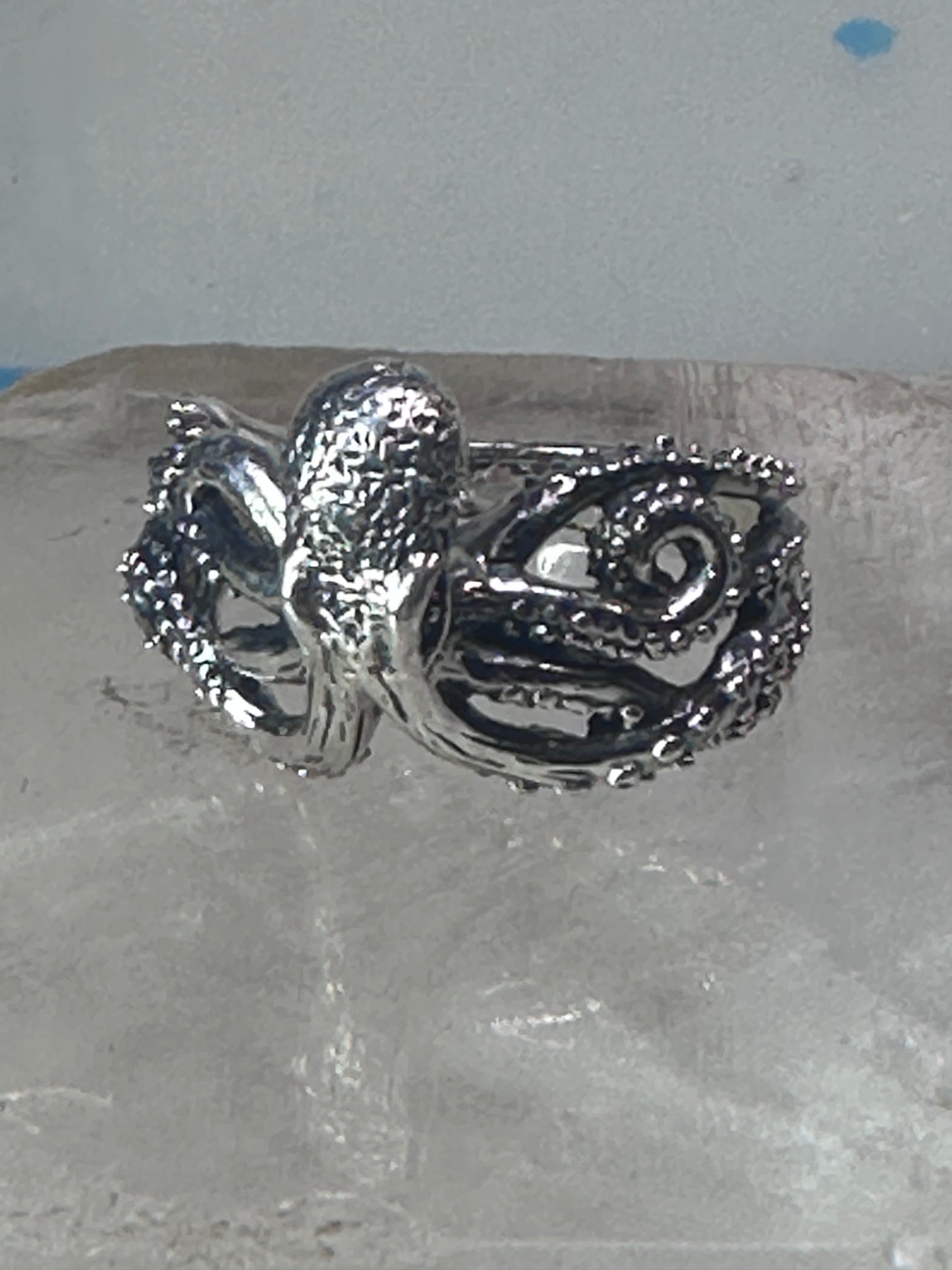Octopus ring ocean band size 6.75 sterling silver women girls
