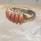 Zuni ring coral needlepoint petite point Size 7.75 sterling silver women Paloma