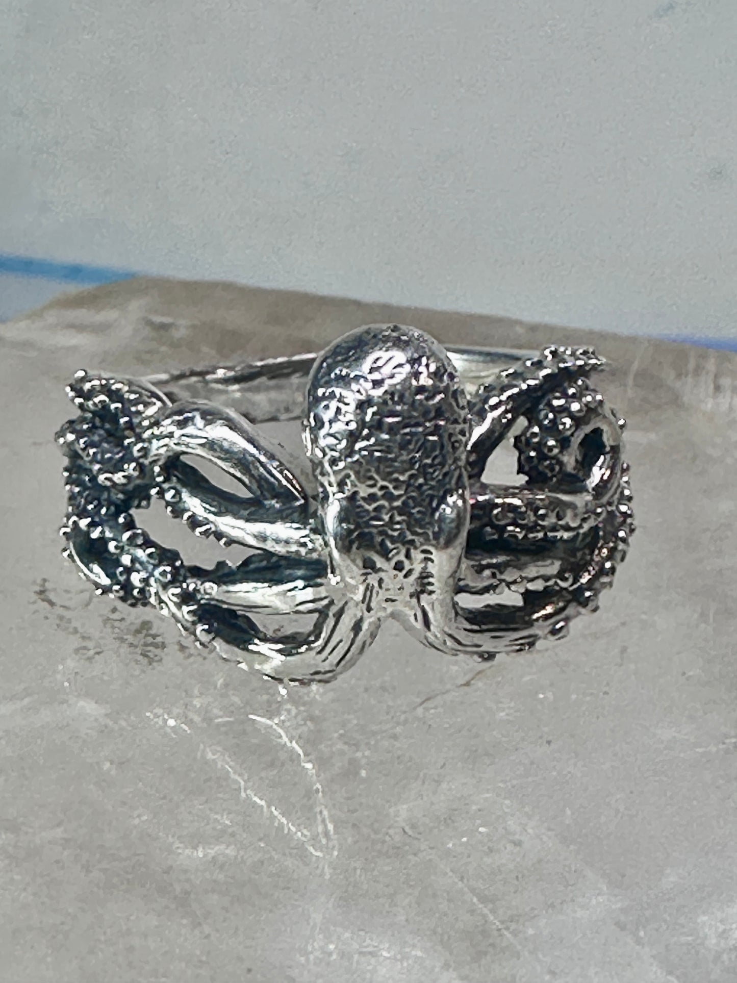 Octopus ring ocean band size 6.75 sterling silver women girls