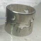 Horse ring celestial moon band cowgirl pinky size 4.75 sterling silver women girls