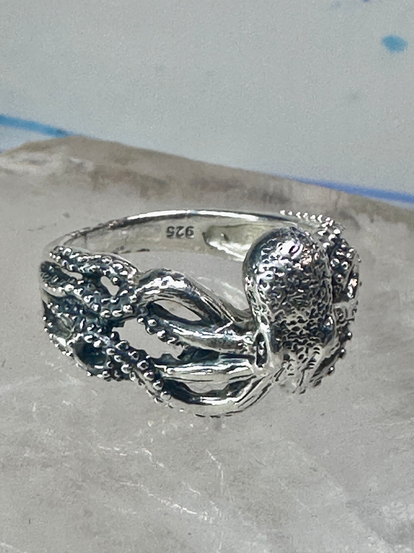 Octopus ring ocean band size 6.75 sterling silver women girls
