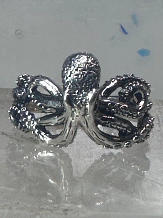 Octopus ring ocean band size 6.75 sterling silver women girls