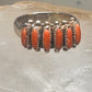 Zuni ring coral needlepoint petite point Size 7.75 sterling silver women Paloma
